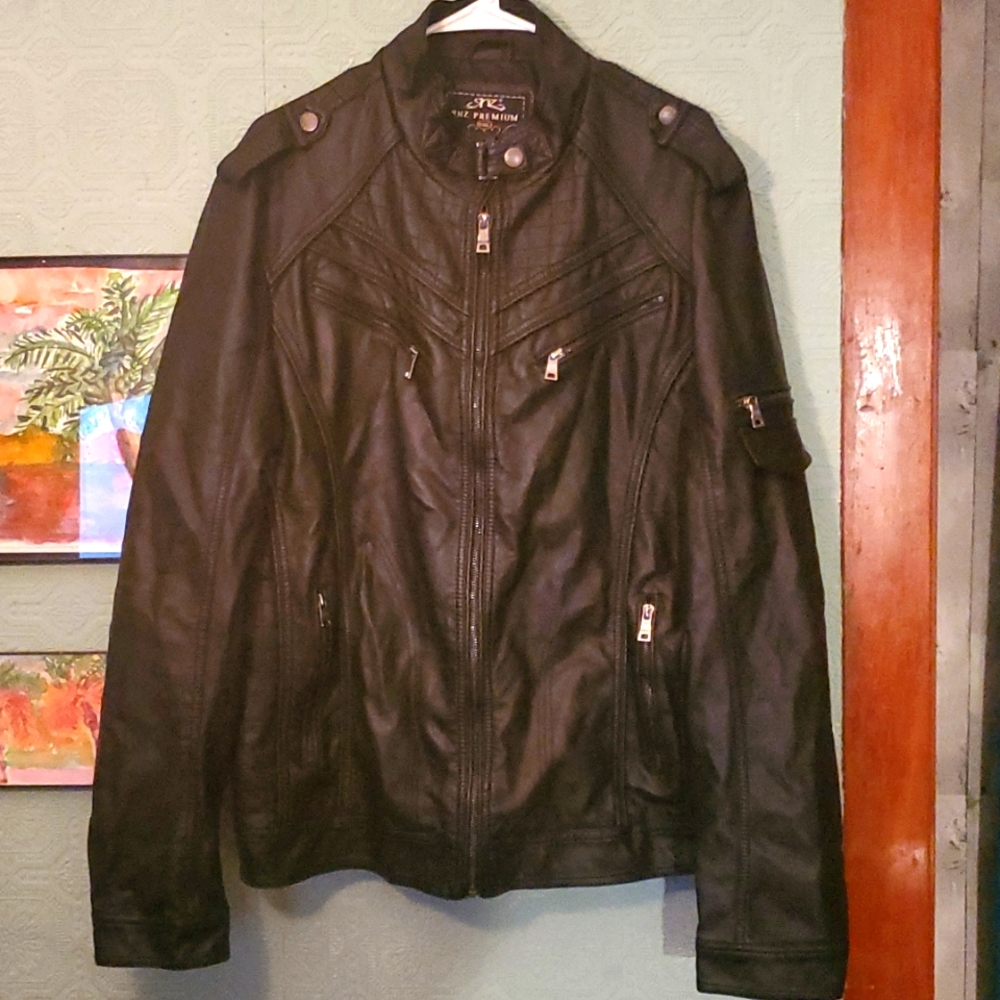 Men's XXL faux leather jacket